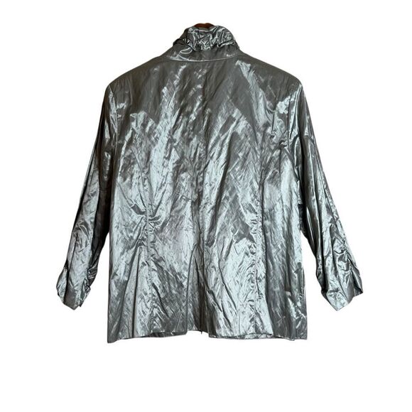 Chicos greeny metallic blazer. Chicos size 3 - Picture 6 of 8